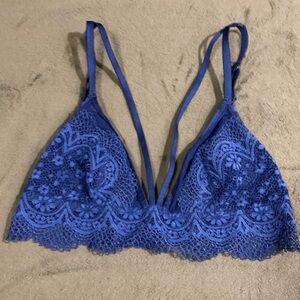 Victoria's Secret Blue Lace Bralette with Cross-Back